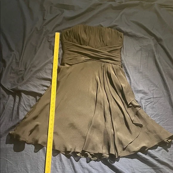 100% Silk WHBM Strapless Black Cocktail Homecoming Dress size 4 natural fibers - Picture 4 of 10